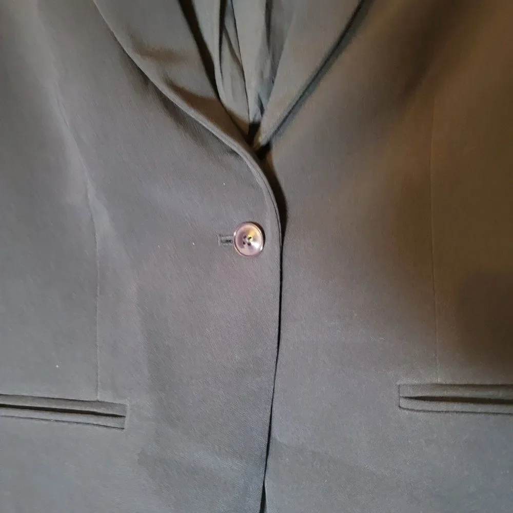 Lark + Ro Mens Navy Blue Long Sleeve Ventless One Button Boyfriend Blazer Size 2